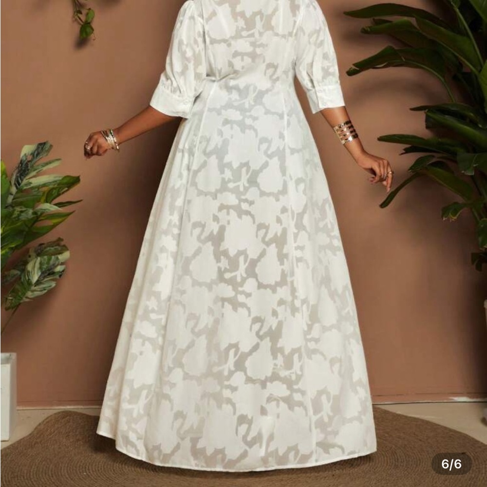 SHEIN White Abstract Maxi Dress